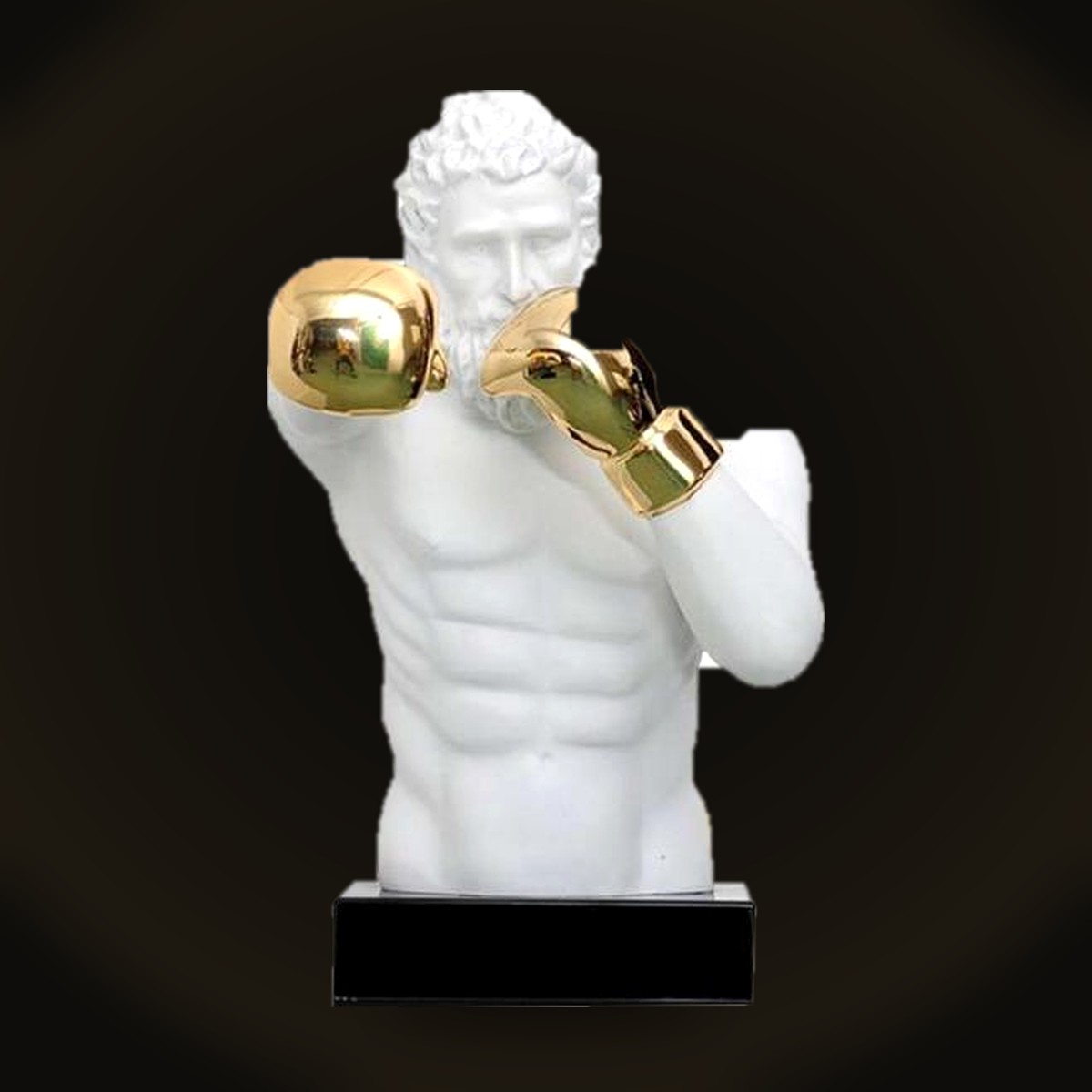 Athlete bust with gilded gloves